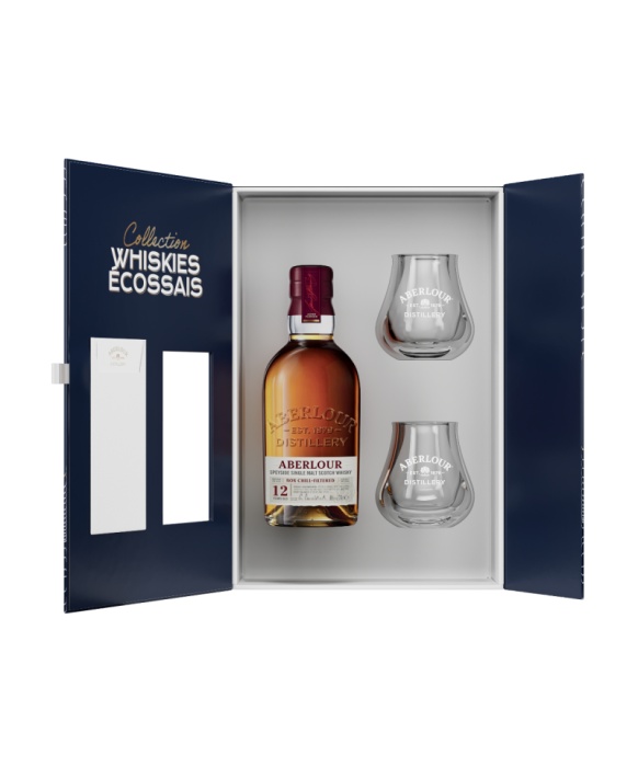 Coffret Aberlour 12 ans Non Chill Filtered + 2 verres 70cl 48%