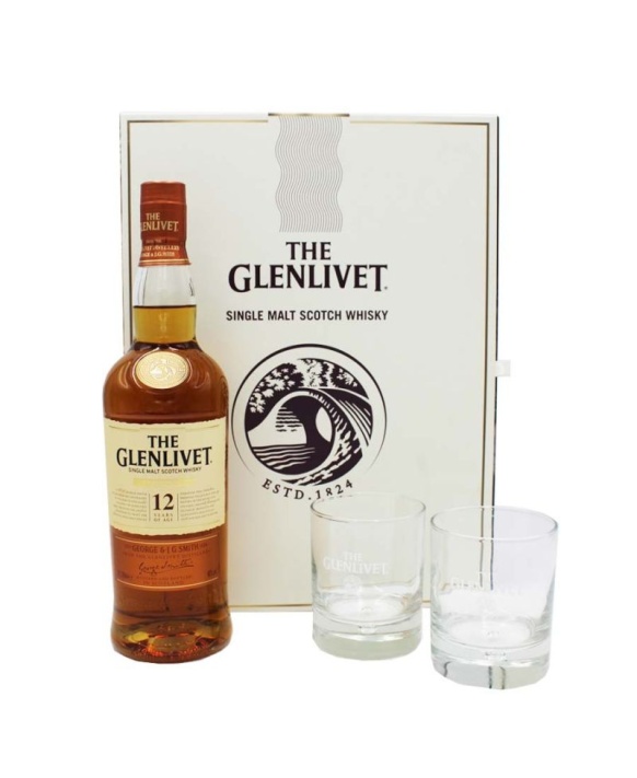 Coffret The Glenlivet 12 ans + 2 verres 70cl 40%