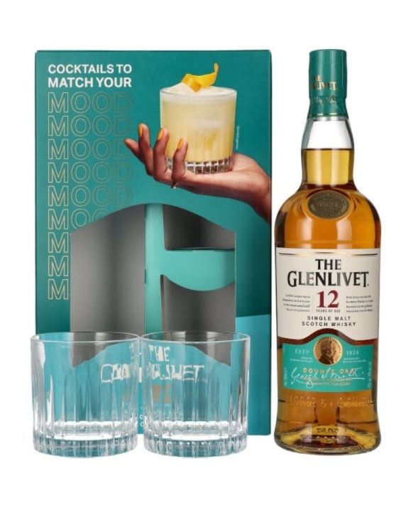 Coffret The Glenlivet Travel 12 Jahre + 2 Gläser 70cl 40%