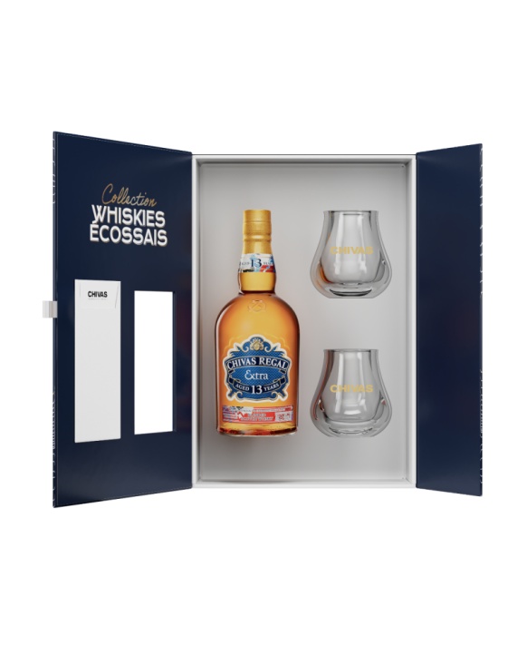 Coffret Chivas Extra 13 Jahre American Rye Finish + 2 Gläser 70cl 40%