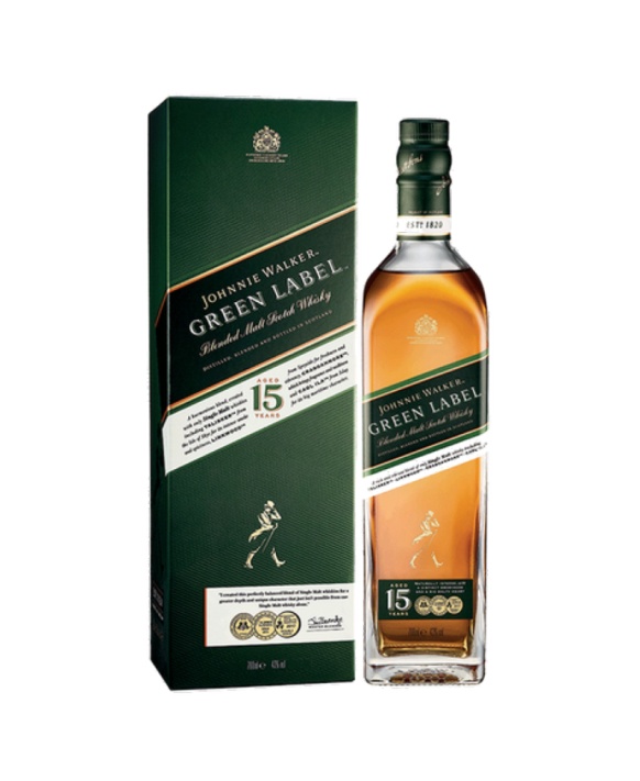 Whisky Johnnie Walker Green Label Reserve Bouteille Sous Étui 43% 70cl