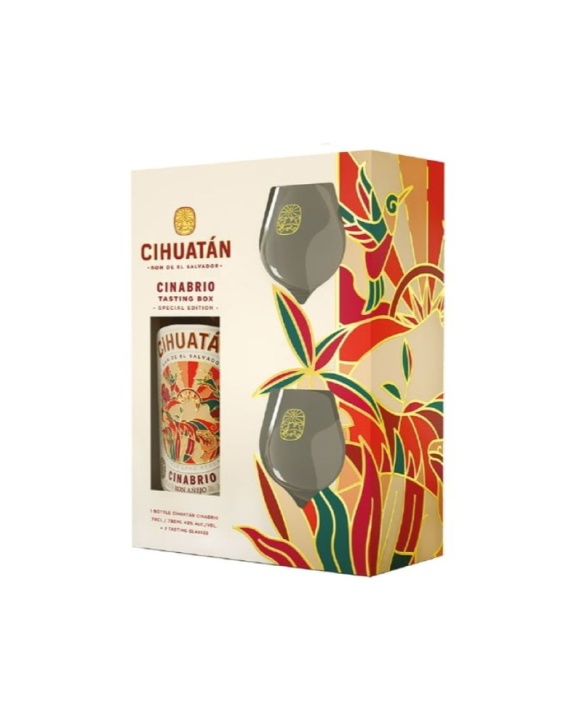 Rhum Coffret Cihuatán Cinabrio 12 Ans (70Cl) + 2 Verres 70cl 40%