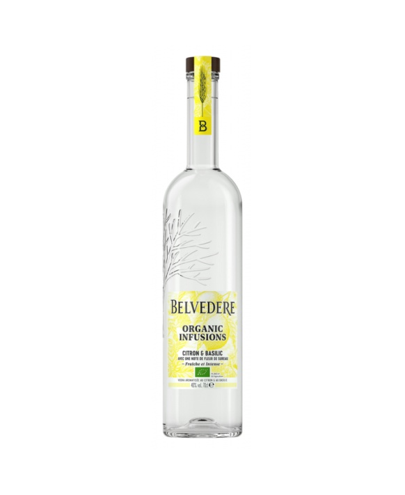 Vodka Belvedere Organic Infusion Bouteille Citron & Basilic 40% 70cl