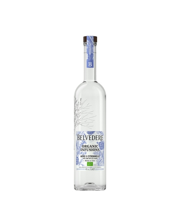 Vodka Belvedere Organic Infusion Bouteille Mûre & Citronnelle 40% 70cl