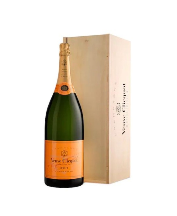 Champagne Veuve Clicquot Brut Carte Jaune Jéroboam Sous Caisse Bois 12% 300cl