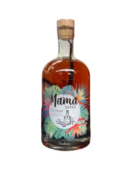 Arrangierter Rum Mama Sama Sama Bandelholz, Tonka & Vanille 70 cl 32%.