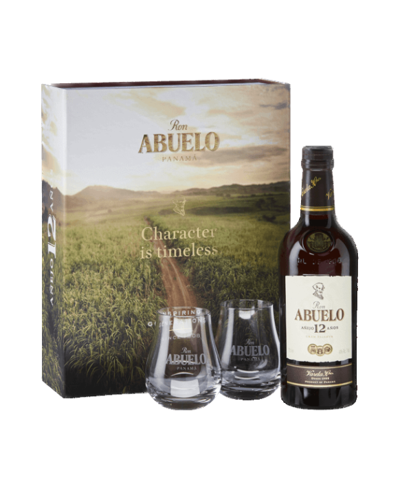 Rhum Abuelo 12 Ans Coffret 2 Verres 70cl 40%