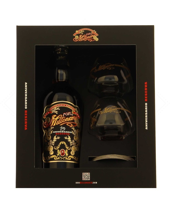 Rhum Millonario 10 Ans Anniversario - Coffret 2 Verres 70cl 40%