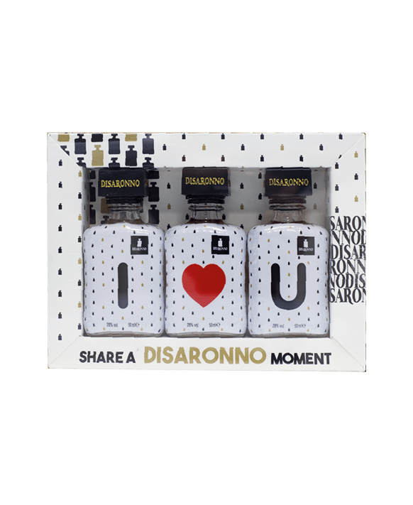 Amaretto Disaronno Coffret Mini I Love You 15cl 28%