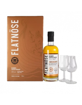 Flatnöse Blend Whisky Box Set mit 2 Gläsern 70cl 43%