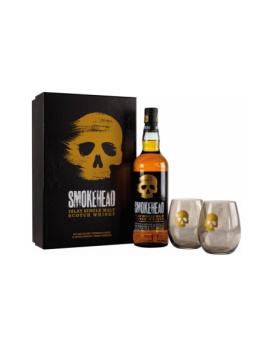 Smokehead Whisky Box Set mit 2 Gläsern 70cl 43%