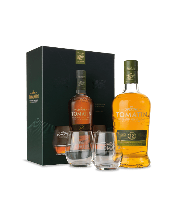 Coffret Whisky Tomatin 12 Ans Coffret 2 Verres 70cl 43%