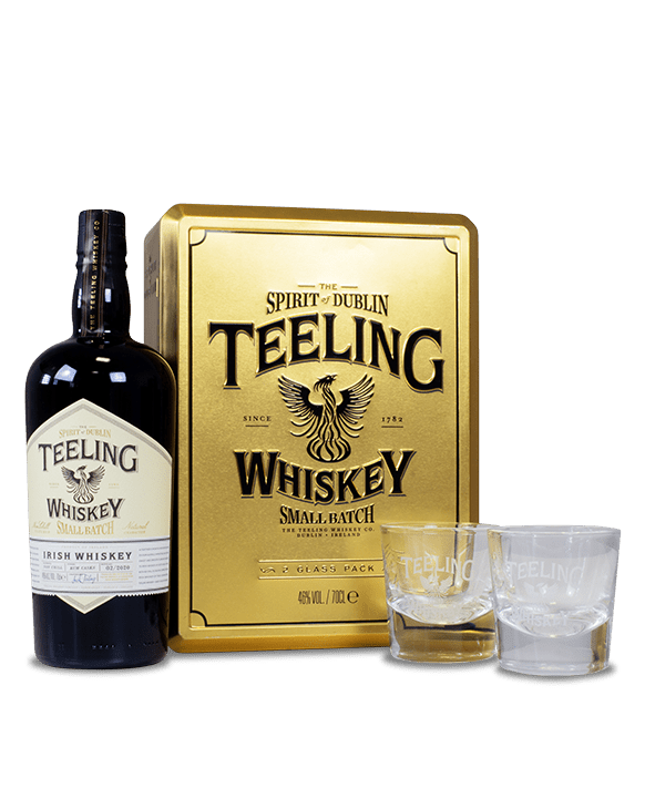 Coffret Whisky Teeling Small Batch Blended Whiskey Coffret Métal 2 Verres 70cl 46%