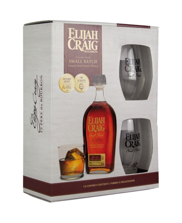 Coffret Whisky Elijah Craig Small Batch Coffret 2 Verres 70cl 47%