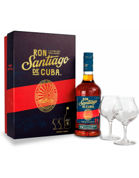 Santiago De Cuba 11 Years Old Rum Box Set mit 2 Gläsern 70cl 40%