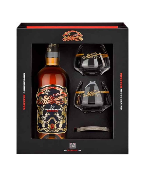 Coffret Rhum Millonario 10 Ans Anniversario Coffret 2 Verres 70cl 40%