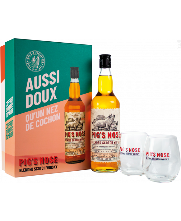 Pig’S Nose Box mit 2 Gläsern – Box mit 2 Probiergläsern 70 cl 40 %