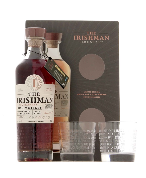 The Irishman The Harvest Box mit 2 Gläsern 70cl 40%