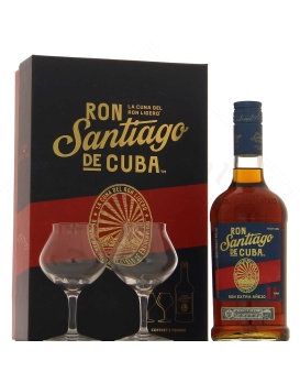 Santiago De Cuba 11 Ans Coffret 2 Verres 70cl 40%