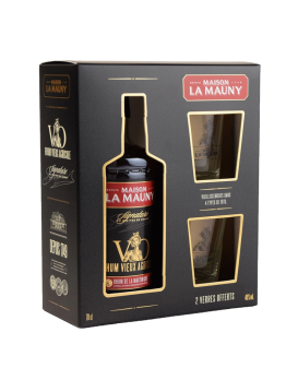 Rhum Maison La Mauny VO Coffret + 2 verres 70cl 40%