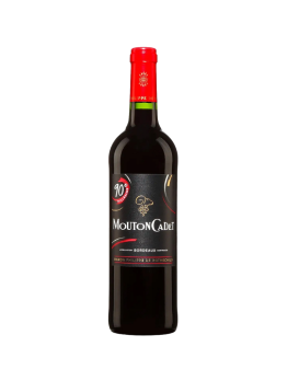 Wein Baron Philippe de Rothschild Mouton Cadet Rouge CB von 3 Flaschen Plateau AOC Bordeaux 2020 75cl 14%