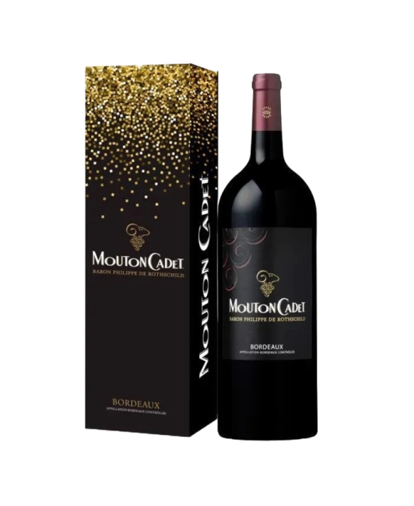 Vin Baron Philippe de Rothschild Mouton Cadet Rouge Etui 1 magnum AOC Bordeaux 2017 1,5l 13%