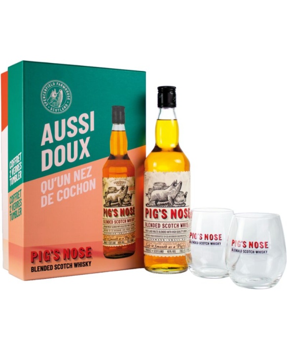 Coffret Whisky Pig’S Nose Coffret 2 Verres 70cl 40%