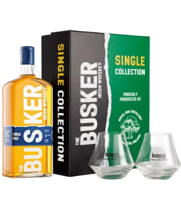 Coffret Whisky The Busker Single Malt Coffret 2 Verres 70cl 44,3%